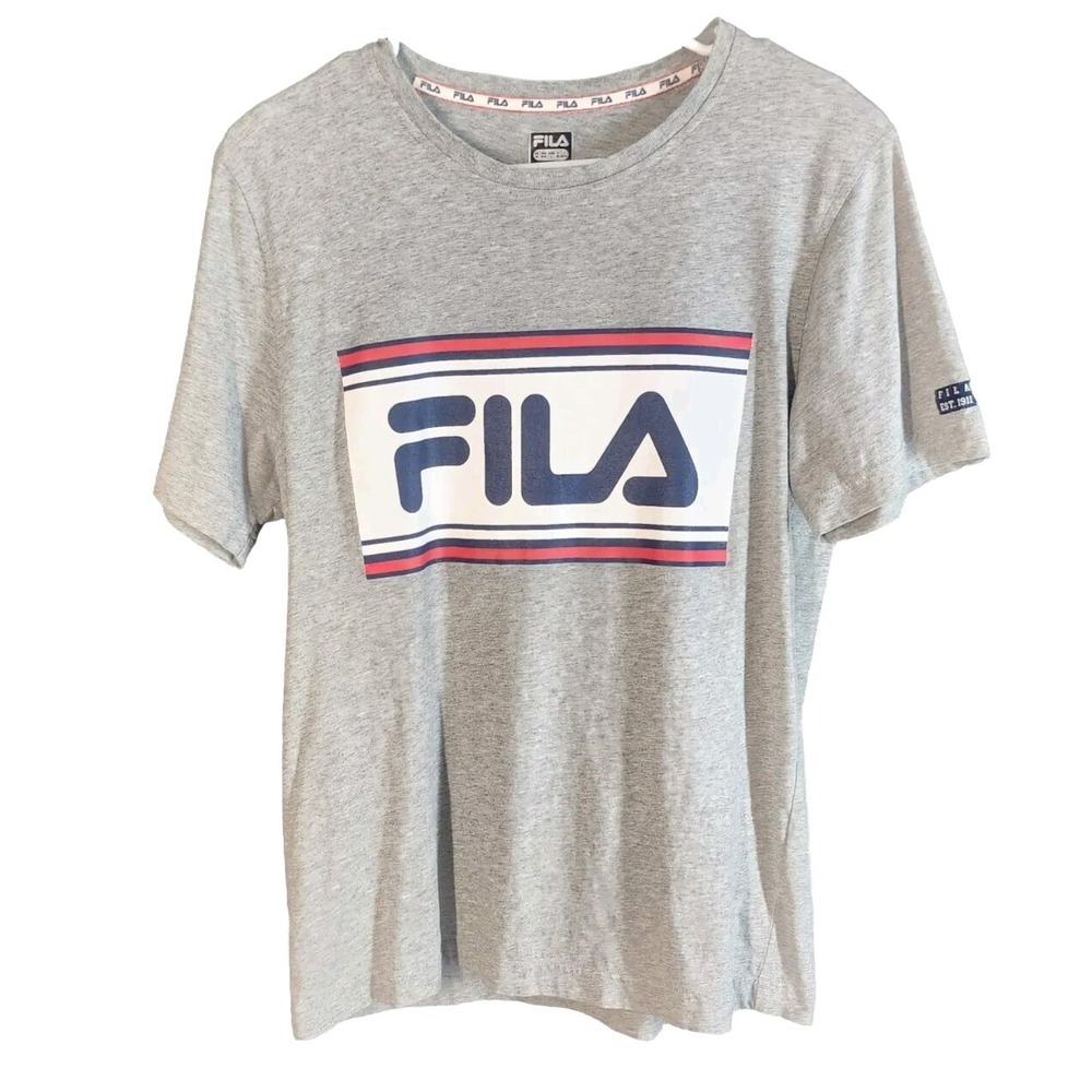 FILA Men's Size M Short Sleeve Athletic Tee Gray Shirt
